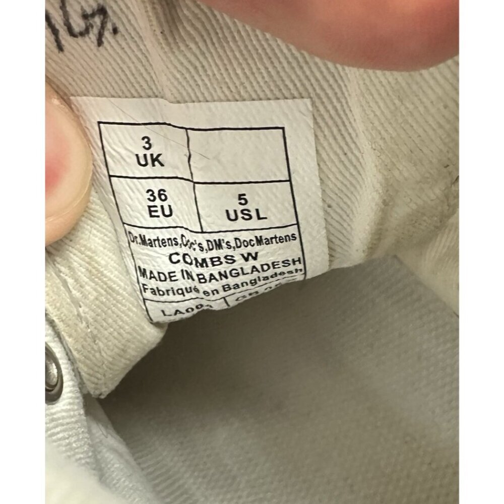 Dr. Martens Air Wair Combs Womens Size 5 White Combat Canvas Lace Up Ankle Boots - Picture 10 of 10